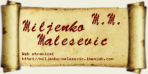 Miljenko Malešević vizit kartica